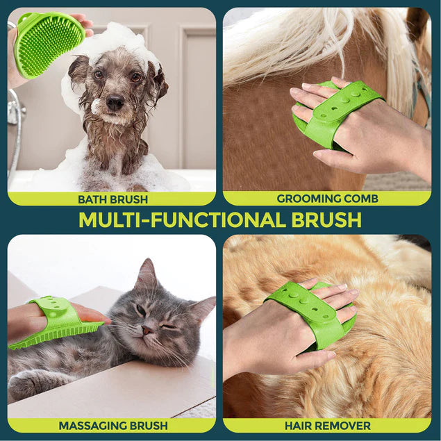 Pet Massage Rubber Bath Brush for Dogs, Cats, Rabbit, & Hamster
