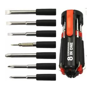 Hand Tool Kit-12Pcs Wrench Set Combination Double Sided and 8 in 1 Multi Screwdriver with LED Torch Set-ht21