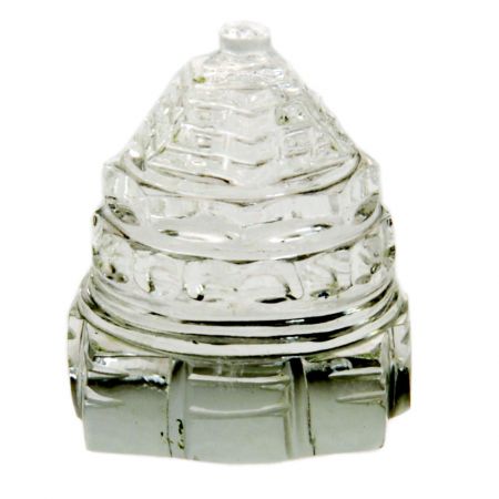 Quartz Crystal (Safetik) Shree Yantra 8 - 11 gms Handcrafted Idol