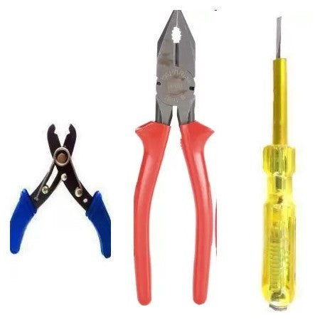 Multi Toolkit Set - Cutting Plier, Wire Cum Stripper, Line Tester - HT2