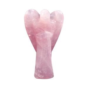 Rose Quartz Lucky Angel for Reiki Crystal Stone Healing Therapy Natural Crystal Stone Angel Size 2 Inch approx.
