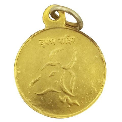 Vrish Rashi Taurus Zodiac Sign with Shukra Greh Yantra Golden Pendant Energized  - For Greh Shanti