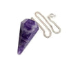 Amethyst Faceted Dowsing Pendulum With Chain and Crystal Quartz Bead Energized and Charged for Reiki Puja & Crystal Healing
