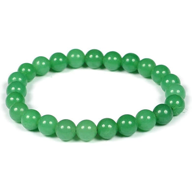 Green Jade Bracelet Natural Crystal Stone Bead Bracelet Round Shape for Reiki Healing and Crystal Healing Stone