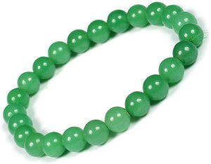 Green Jade Bracelet Natural Crystal Stone Bead Bracelet Round Shape for Reiki Healing and Crystal Healing Stone