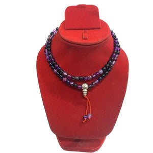 Amethyst Jaap Mala Rosery for Pooja and Astrology (108+1 Beads; Bead Size : 6 mm)