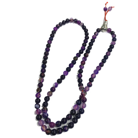 Amethyst Jaap Mala Rosery for Pooja and Astrology (108+1 Beads; Bead Size : 6 mm)