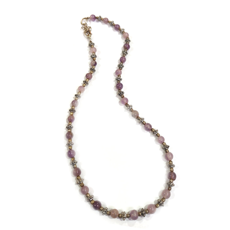 Amethyst Necklace Natural Crystal Stone AAA Quality Beads with Special Beads Fashion, Reiki Healing & Crystal Healing Jewellery