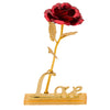 24K Foil Plated Red Rose Gold Lasts Forever with Luxury Gift Box and Beautiful Carry Bag (Rose with Love Stand, Bag & Box)