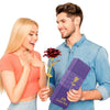 24K Foil Plated Red Rose Gold Lasts Forever with Luxury Gift Box and Beautiful Carry Bag (Rose with Love Stand, Bag & Box)