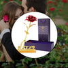 24K Foil Plated Red Rose Gold Lasts Forever with Luxury Gift Box and Beautiful Carry Bag (Rose with Love Stand, Bag & Box)