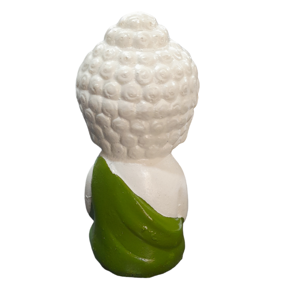 Child Buddha Green Color for Car Dashboard, Gift Item and for Decorative Showpiece - 8 cm (Polyresin)