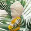 Child Buddha Yellow Color for Car Dashboard, Gift Item and for Decorative Showpiece - 8 cm (Polyresin)