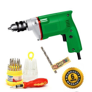 Saleshop365® 10mm Drill Machine With 31 pcs Toolkit and 1 masonry Bit - halfrate.in