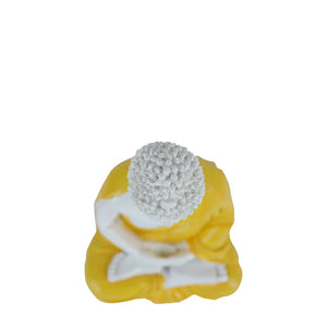 Buddha Yellow Color for Car Dashboard, Gift Item and for Decorative Showpiece - 12 cm (Polyresin)