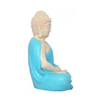 Buddha Blue Color for Car Dashboard, Gift Item and for Decorative Showpiece - 12 cm (Polyresin)