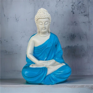 Buddha Blue Color for Car Dashboard, Gift Item and for Decorative Showpiece - 12 cm (Polyresin)