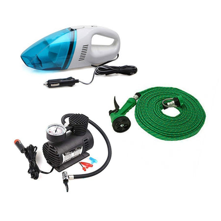 Car Utility Combo - Air Compressor + Water Gun + Car Vacuum Cleaner