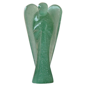 Green Aventurine Lucky Angel for Reiki Crystal Stone Healing Therapy Natural Crystal Stone Angel Size 2 Inch approx.