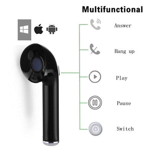 Ekdant® I7 Black Single Bluetooth In Ear Wireless Earphones With Mic - halfrate.in