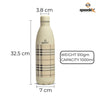 Speedex Stainless Steel Vacuum Insulated Flask Hot and Cold Water Bottle Thermosteel, Check & Mate (1000 ML, Fawn Colour)