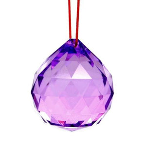 Fengshui Purple Crystal Hanging Ball for Good Luck & Prosperity - 40 mm