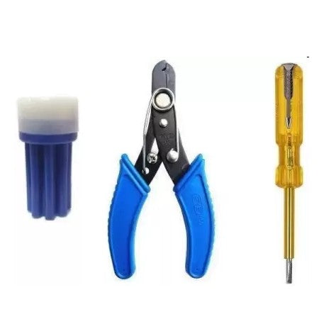 Hand Tool Kit Combo 8 In 1 Combination Screwdriver Set, Wire Cutter Stripper,Tester And 9 Pieces Hex Allen Key Wrench L Shape Repair Tool Set-ht51