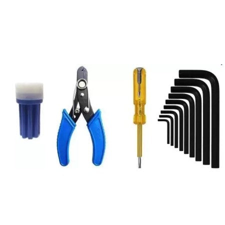 Hand Tool Kit Combo 8 In 1 Combination Screwdriver Set, Wire Cutter Stripper,Tester And 9 Pieces Hex Allen Key Wrench L Shape Repair Tool Set-ht51