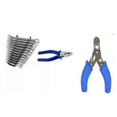 Hand Tool Combo - 12pcs Combination Spanners set ,Combination Plier and wire stripper hand tool combo Hand Tool Kit-ht55