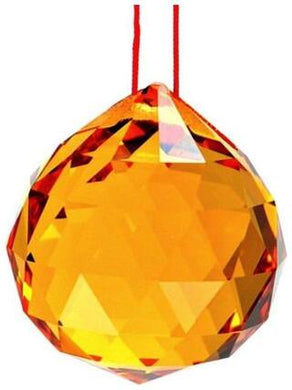 Fengshui Orange Crystal Hanging Ball for Good Luck & Prosperity - 40 mm