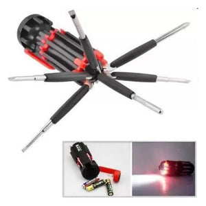 Household Utility Combo 8 in 1 led screwdriver with Combination Plier combo Hand Tool Kit