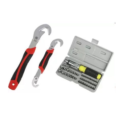 Combo Pack Snap n Grip All in one Multi Purpose Double Sided Wrench Spanner & 41 PCS Screwdriver Set Power & Hand Tool Kit