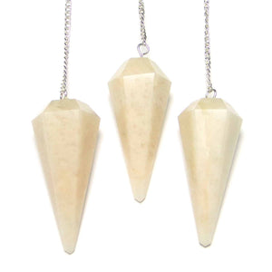 Natural Peach Moonstone Pendulum Faceted Point Gemstone Reiki Healing Pendulums for Dowsing Scrying Reiki Puja & Crystal Healing