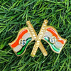 Flag Shop India Cross Flag Golden Lapel Pin / Brooch / Badge for Clothing Accessories