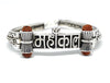 Silver Plated Brass Rudraksha Shiv Mahakal Damroo Om Kada Free Size for Mens & Boys