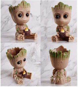 Handmade Resin Cute Baby Groot with Nest Succulent Planter/ Pen Holder