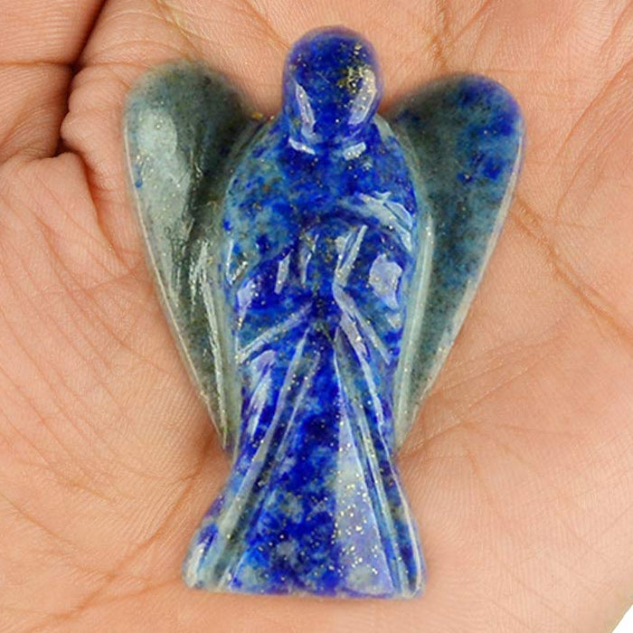 Lapis Lazuli Lucky Angel for Reiki Crystal Stone Healing Therapy Natural Crystal Stone Angel Size 2 Inch approx.