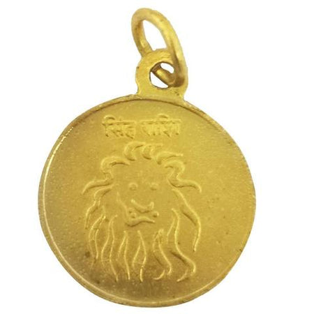 Singh Rashi Leo Zodiac Sign with Surya Greh  Yantra Golden Pendant Energized  - For Greh Shanti