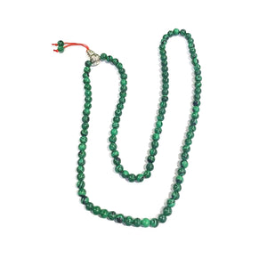 Malachite Jaap Mala Rosery for Pooja and Astrology (108+1 Beads; Bead Size : 6 mm)