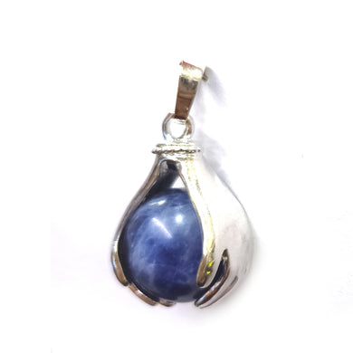 Natural Sodalite Crystal Hand And Ball Shaped Men & Women Pendant For Reiki Healing