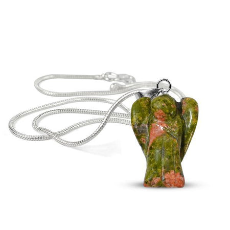 Unakite Angel Lucky Angel Pendant for Reiki Therapy Natural Crystal Stone Handcrafted Size 1 Inch approx.