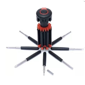 Multi Hand Tool Kit - Steel Claw Hammer and Multifunction 8 in 1 Screwdriver set- ht60