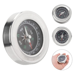 Portable Pocket Compass, Mini Orienteering Compass Magnetic Compass 80 mm Camping Survival Compass for Camping Hiking for Outdoor (Silver White)