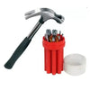 Hand Tool Kit - Claw Hammer Steel Shaft Shock resistant rubber grip + Screw Driver Set With Line Tester and 8 bits - ht65
