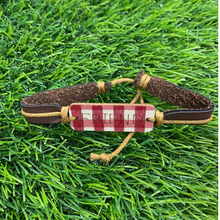 Handmade Friendship Band Leather Strap Beautiful Unisex Best Gifting, Express your Friendship  - FRD02