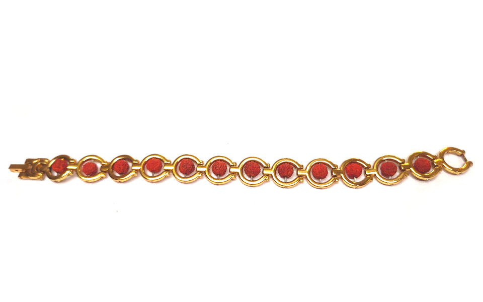 Gold Plated Alloy Metal Multi Original 5 faced Rudraksh Bracelet