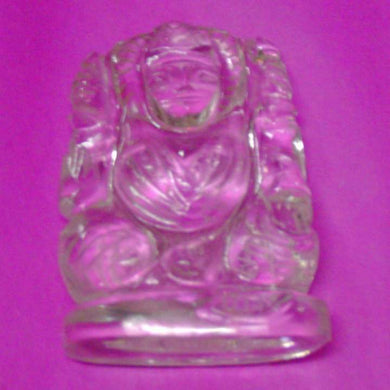 Natural Quartz Crystal (Safetik) Goddess Lakshmi Handcrafted Idol