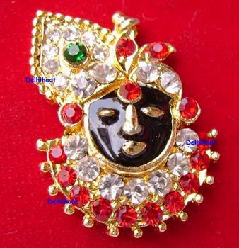 Beautiful Lord Krishna Multi color CZ Diamond Pendent