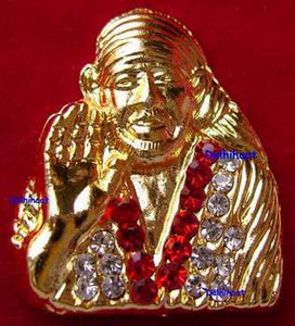 Sai Baba Multi color CZ Diamond Gold plated Pendent