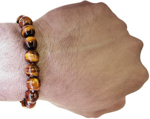 Natural Reiki Healing Tiger Eye Bracelet Natural 8mm Beads Astrological gemstone | Positive effect | Unisex Both for Men & Women